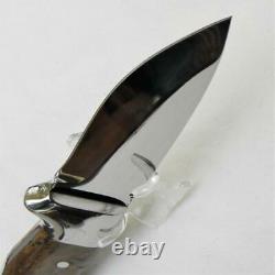 Skyblade USA Todd Orr custom BISON hunter-skinner knife walnut burl, orig sheath
