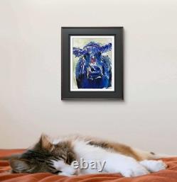 Snow Bison Original Expressionism Acrylic Abstract Canvas