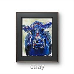 Snow Bison Original Expressionism Acrylic Abstract Canvas