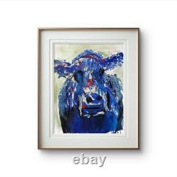 Snow Bison Original Expressionism Acrylic Abstract Canvas