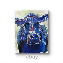 Snow Bison Original Expressionism Acrylic Abstract Canvas