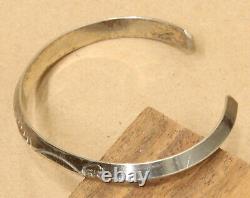 Southwestern Sterling Silver Stamped Bison Bracelet X161B