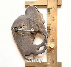 Sterling Buffalo Brooch Solid Silver Bison 35 Grams Vintage Jewelry southwestern