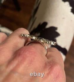 Sterling Silver Native American Navajo Bison BUFFALO Turquoise Ring by Taylor