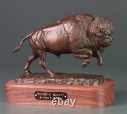 Steve Lillegard Pounding Hooves Buffalo Bison 10 Bronze Sculpture Glacier Park