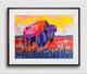 Stunning Psychedelic Bison 12x16 Acrylic Painting on Stretched Canvas