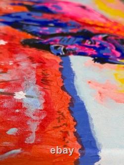 Stunning Psychedelic Bison 12x16 Acrylic Painting on Stretched Canvas