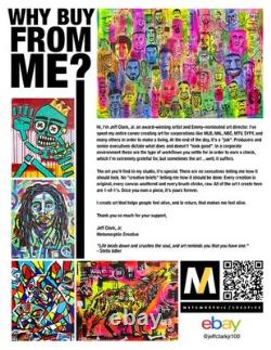 Stunning Psychedelic Bison 12x16 Acrylic Painting on Stretched Canvas