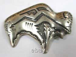 T Singer Carolyn Pollack Relios Sterling Silver Buffalo Bison Pin Pendant