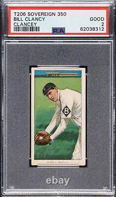T206 Sovereign 350 Bill Clancey Buffalo Bisons PSA 2