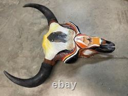 TAXIDERMY Big Old Buffalo/Bison/Skull/Herd Bull/Native American designs-painting TAXIDERMY Big Old Buffalo/Bison/Skull/Herd Bull/Native American designs-painting