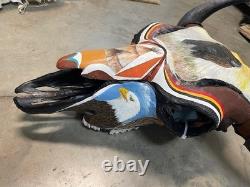 TAXIDERMY Big Old Buffalo/Bison/Skull/Herd Bull/Native American designs-painting