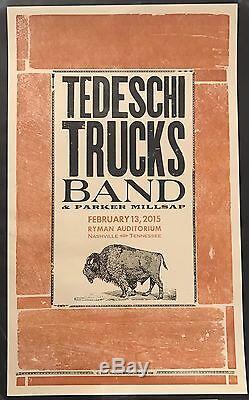 TEDESCHI TRUCKS BAND Ryman Nashville TN Hatch Show Print Poster 2015 Bison