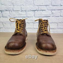 THE AMERICAN BISON BOOTS BIG LUG Brown Leather Made in Maine USA Men's Size 9 EE