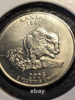 THREE HORN BISON RAREST? ONLY ONE EXISTS 2005 P Kansas Quarter Error Die Break