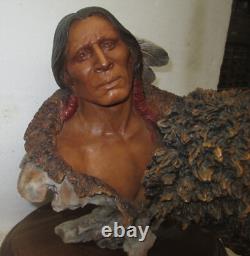 THUNDER HEART Native American Bison Sculpture Joe Slockbower #134