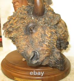 THUNDER HEART Native American Bison Sculpture Joe Slockbower #134