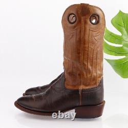 Tecovas Men Presott Horseman Boot Size 9.5 EE WIDE Brown Leather Bison Western