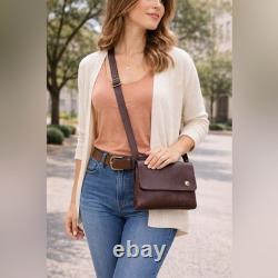 The American Billfold Co Brown Bison Leather Crossbody Bag Buffalo Nickel USA