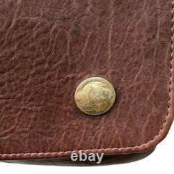 The American Billfold Co Brown Bison Leather Crossbody Bag Buffalo Nickel USA