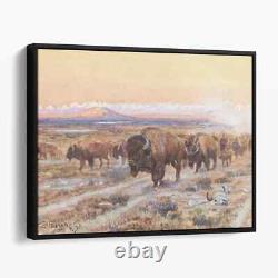 The Bison Trail by Charles Marion Russell Buffalo Canvas Wall Art Print