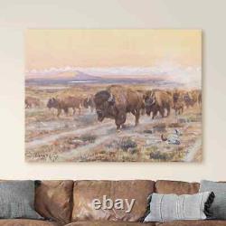 The Bison Trail by Charles Marion Russell Buffalo Canvas Wall Art Print