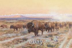 The Bison Trail by Charles Marion Russell Western Art Print + Ships Free