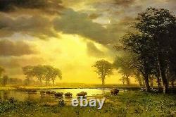 The Buffalo Trail by Albert Bierstadt Fine Art Reproduction + Free Shipping