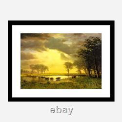 The Buffalo Trail by Albert Bierstadt Fine Art Reproduction + Free Shipping