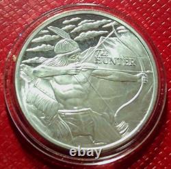 The Hunter Indian Buffalo Bison Round 1 Troy oz. 999 Fine Silver-withCapsule