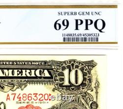 Tim Prusmack Art Note $10'bison' Pcgs 69 Superb Gem New- Stunning Art Wow