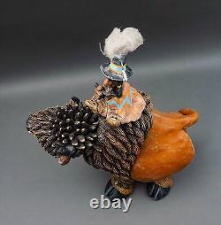 Todd Warner Signed Rare 1993 Bison Or Buffalo Medicine Man Large Sculpture