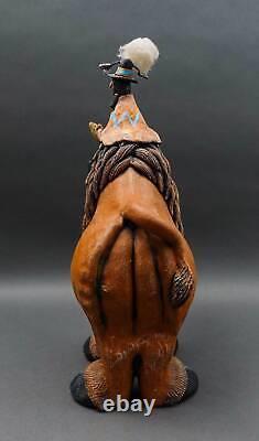 Todd Warner Signed Rare 1993 Bison Or Buffalo Medicine Man Large Sculpture