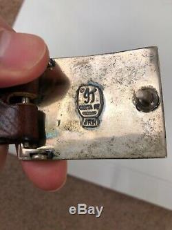 Tom Taylor American Bison Belt New Mexico Flag Sterling Siler Buckle Size 36