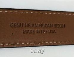 Tom Taylor USA Black Genuine American Bison Belt Strap Size 34 LNWOT