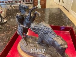 Too Close For Comfort Buffalo Hunter by T J Burnell Universal Art Studio