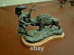 Too Close For Comfort Buffalo Hunter by T J Burnell Universal Art Studio