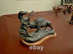 Too Close For Comfort Buffalo Hunter by T J Burnell Universal Art Studio