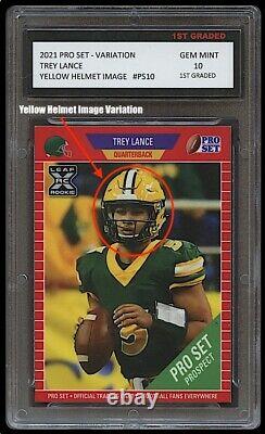 Trey Lance 2021 Pro Set Leaf Variation 1st Graded 10 Rookie Card Rc Bison 49ers