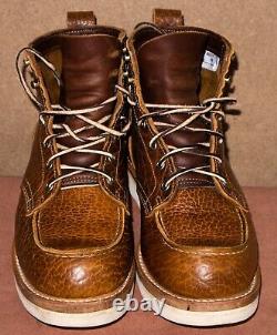 Truman Boots Size 9 Cognac Shrunken Bison Moc Toe