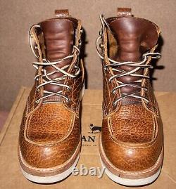 Truman Boots Size 9 Cognac Shrunken Bison Moc Toe