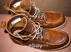 Truman Boots Size 9 Cognac Shrunken Bison Moc Toe