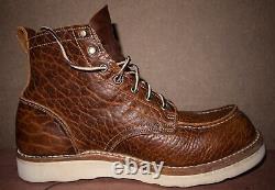 Truman Boots Size 9 Cognac Shrunken Bison Moc Toe