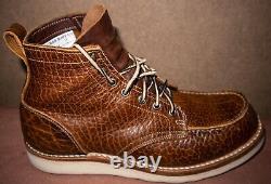 Truman Boots Size 9 Cognac Shrunken Bison Moc Toe