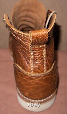 Truman Boots Size 9 Cognac Shrunken Bison Moc Toe