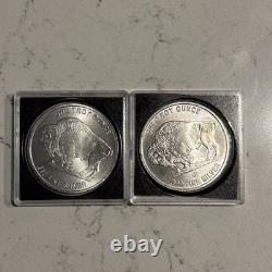 Two 1 oz. 999 Fine Silver Rounds (2) Indian Head/Bison Round