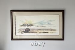 Two Sentinels, North Dakota Artist, Burt Calkins, 1989, Signed, & Framed