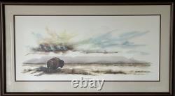 Two Sentinels, North Dakota Artist, Burt Calkins, 1989, Signed, & Framed