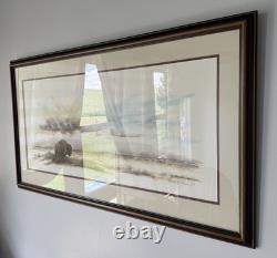 Two Sentinels, North Dakota Artist, Burt Calkins, 1989, Signed, & Framed