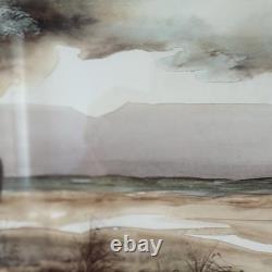 Two Sentinels, North Dakota Artist, Burt Calkins, 1989, Signed, & Framed